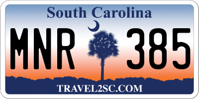 SC license plate MNR385