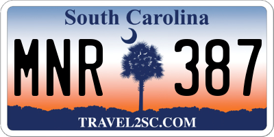 SC license plate MNR387