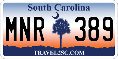 SC license plate MNR389