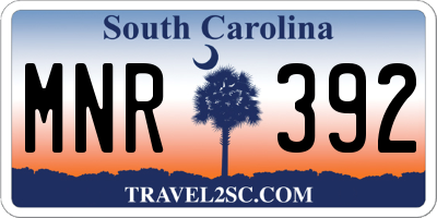 SC license plate MNR392