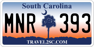 SC license plate MNR393
