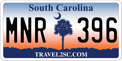 SC license plate MNR396