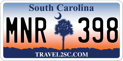SC license plate MNR398