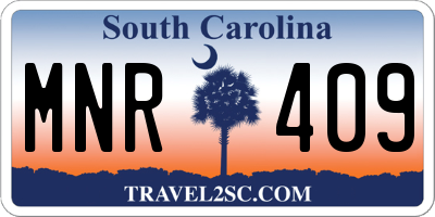 SC license plate MNR409