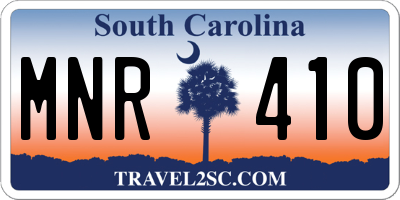 SC license plate MNR410