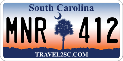 SC license plate MNR412
