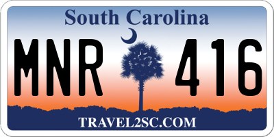 SC license plate MNR416