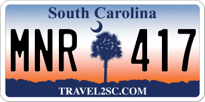 SC license plate MNR417