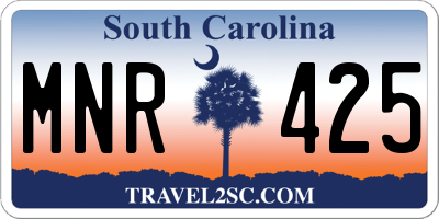 SC license plate MNR425