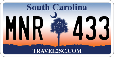 SC license plate MNR433