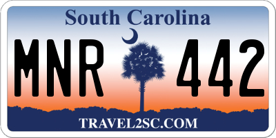 SC license plate MNR442