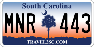 SC license plate MNR443