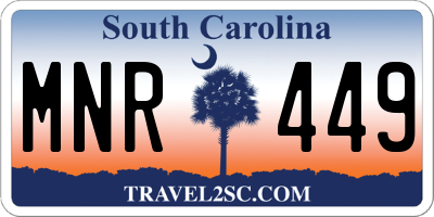 SC license plate MNR449