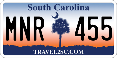SC license plate MNR455