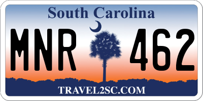 SC license plate MNR462