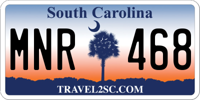 SC license plate MNR468