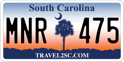 SC license plate MNR475