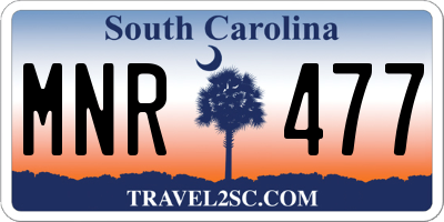 SC license plate MNR477