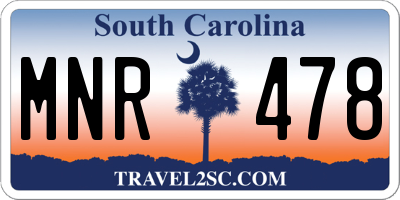 SC license plate MNR478
