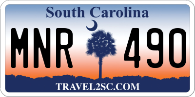 SC license plate MNR490