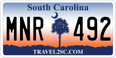 SC license plate MNR492
