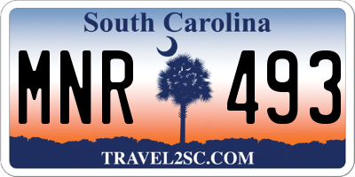 SC license plate MNR493