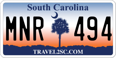 SC license plate MNR494
