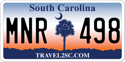 SC license plate MNR498