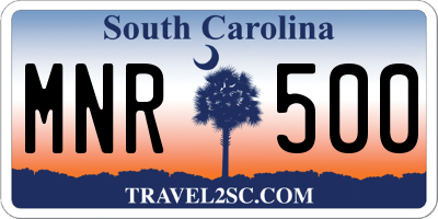 SC license plate MNR500