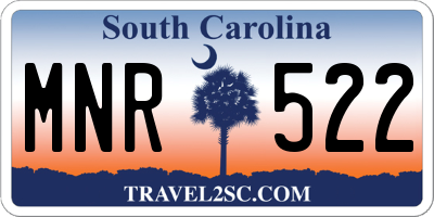 SC license plate MNR522