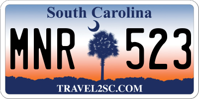 SC license plate MNR523