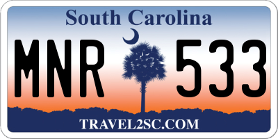 SC license plate MNR533