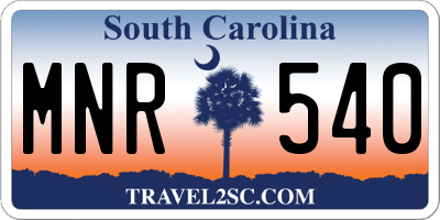 SC license plate MNR540