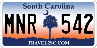 SC license plate MNR542