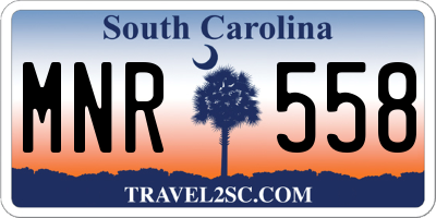 SC license plate MNR558