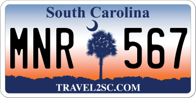 SC license plate MNR567