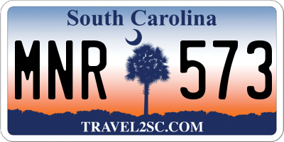 SC license plate MNR573