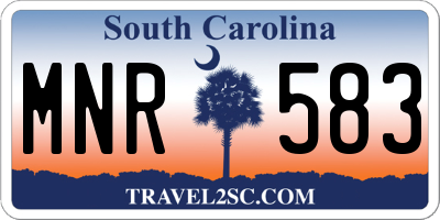 SC license plate MNR583