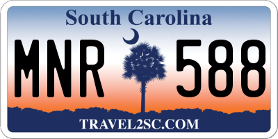 SC license plate MNR588