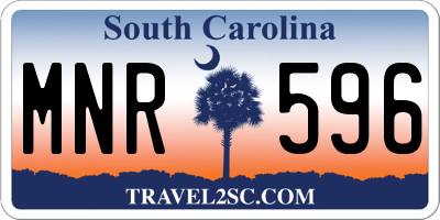 SC license plate MNR596