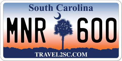 SC license plate MNR600