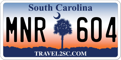 SC license plate MNR604