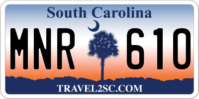 SC license plate MNR610