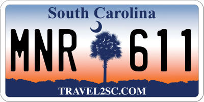 SC license plate MNR611