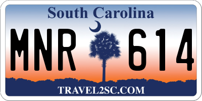 SC license plate MNR614