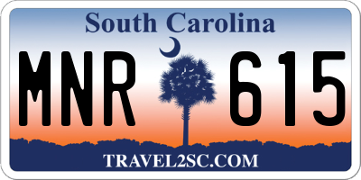 SC license plate MNR615