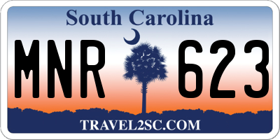 SC license plate MNR623
