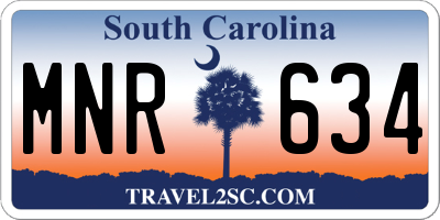SC license plate MNR634