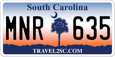 SC license plate MNR635