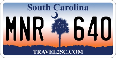 SC license plate MNR640